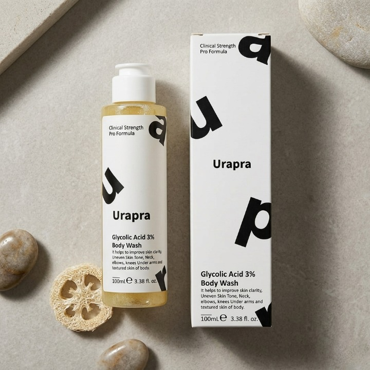 Urapra Glycolic Acid 3% Body Wash – Exfoliating Body Cleanser l 100ml