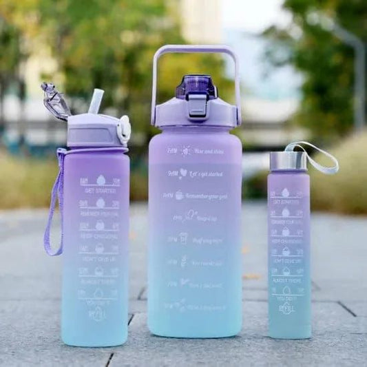 3 Piece Motivational Water Bottle Set