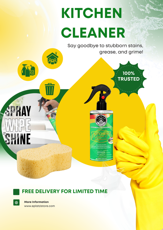Kitchen Cleaner & Degreaser – Heavy Duty, Germ-Killing & Grease-Fighting Formula | THREE GUYS - German Engineered (250 ML)