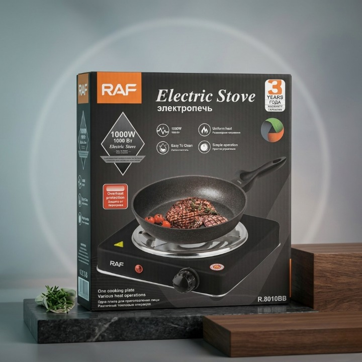RAF 1000W Single Electric Stove – Portable