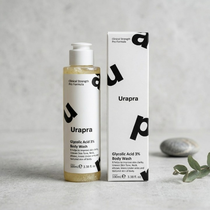 Urapra Glycolic Acid 3% Body Wash – Exfoliating Body Cleanser l 100ml