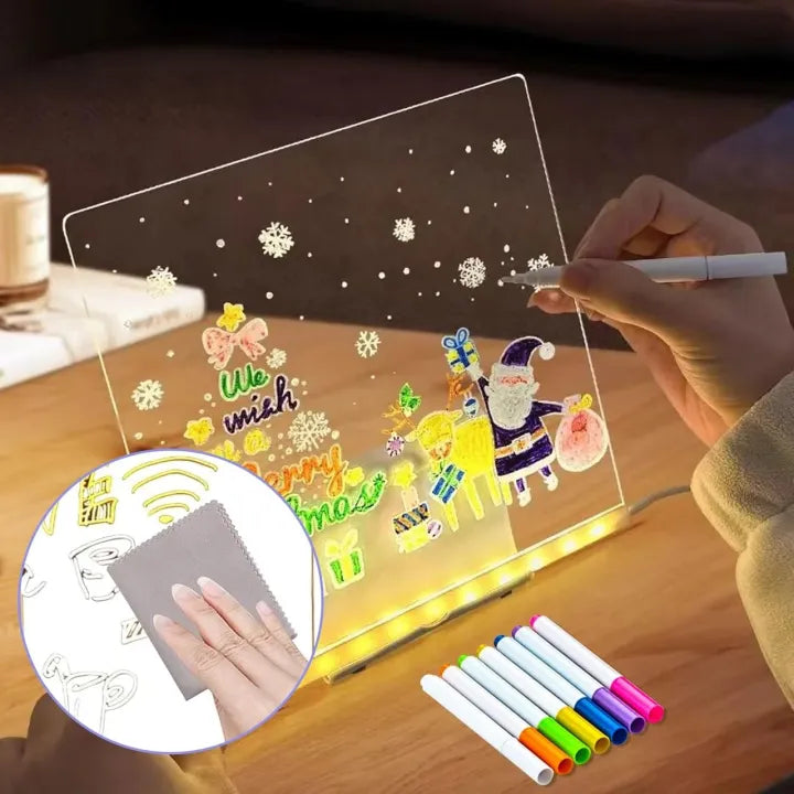 LED Light-Up Writing Board with Markers – for Kids (Size 20x30CM)