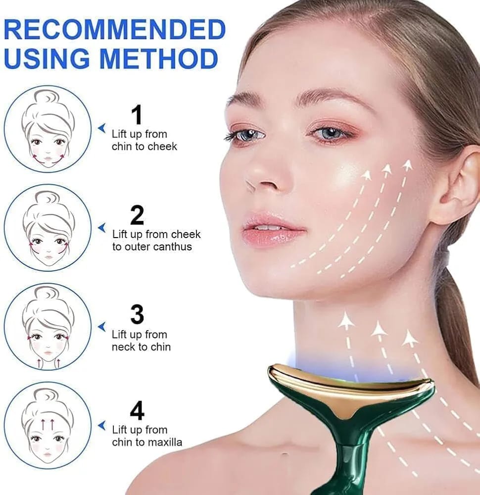 Face Slimming &amp; Uplift Wand 3-in-1 Beauty Massager for Face &amp; Neck, Thermal + Vibration Skin Care Device for Glowing, Smooth &amp; Tight Skin