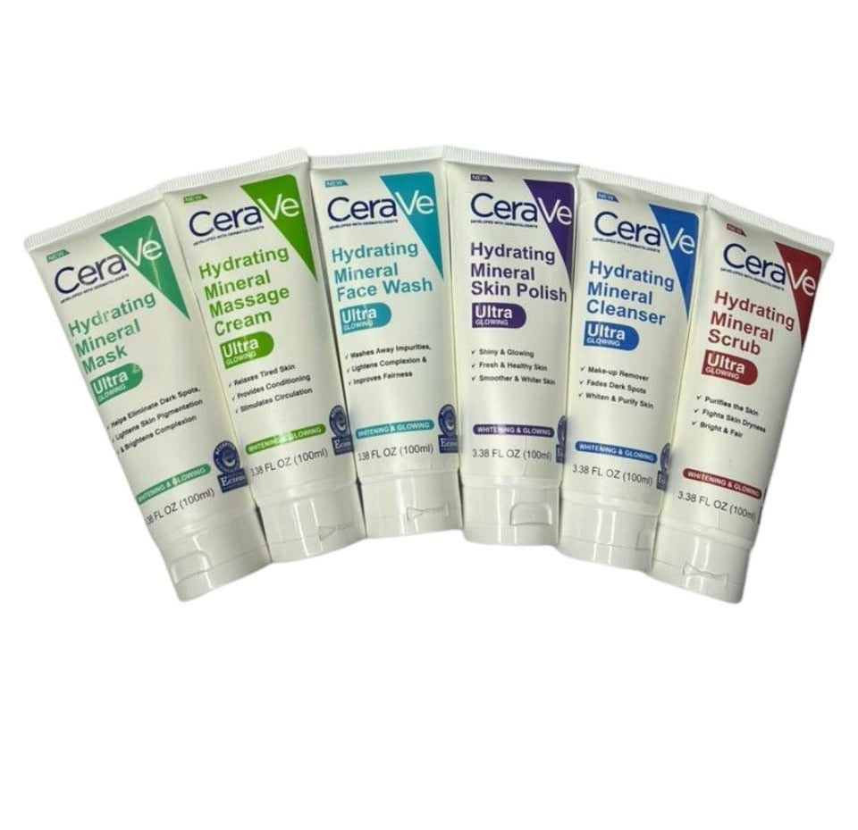 Pack of 6 – CeraVe Hydrating Mineral Facial Kit | Deep Moisture & Skin Repair Skincare Set