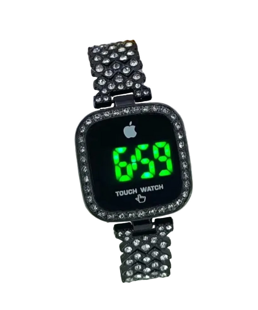 Ladies Square Dial Digital Watch (black )