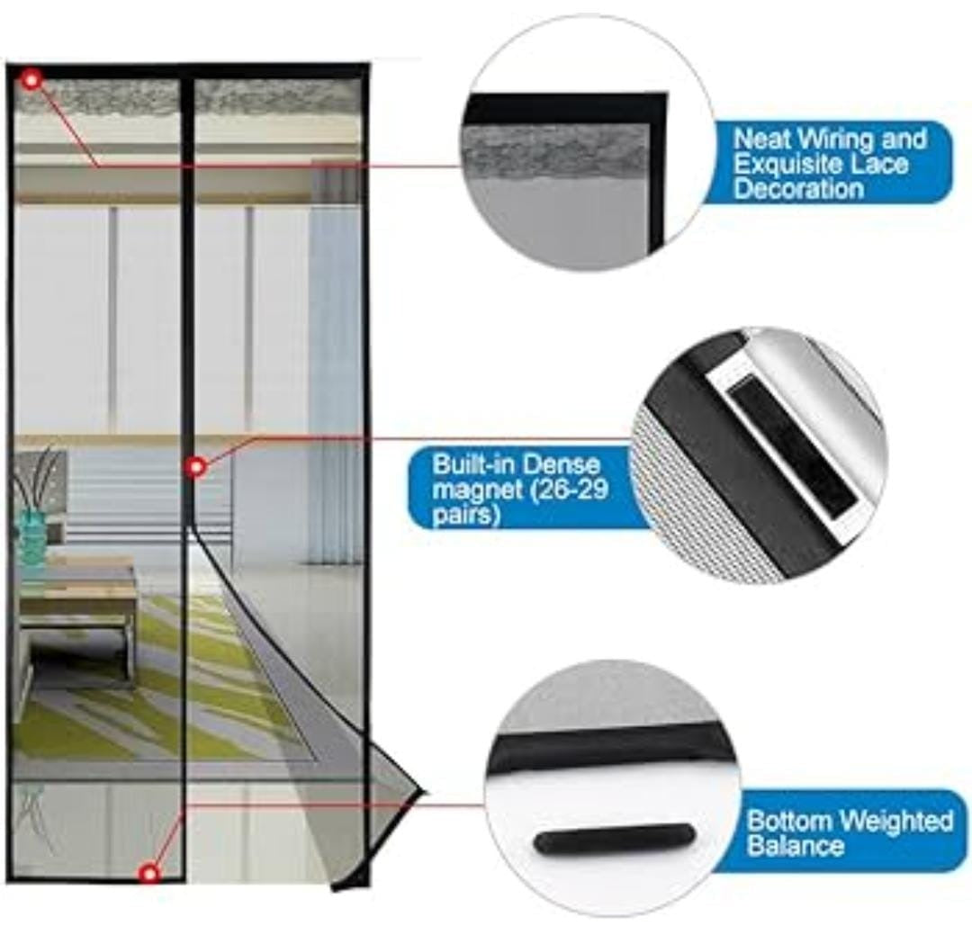 Magnetic Mosquito Mesh Door Net – Hands-Free Automatic Closing Insect Screen