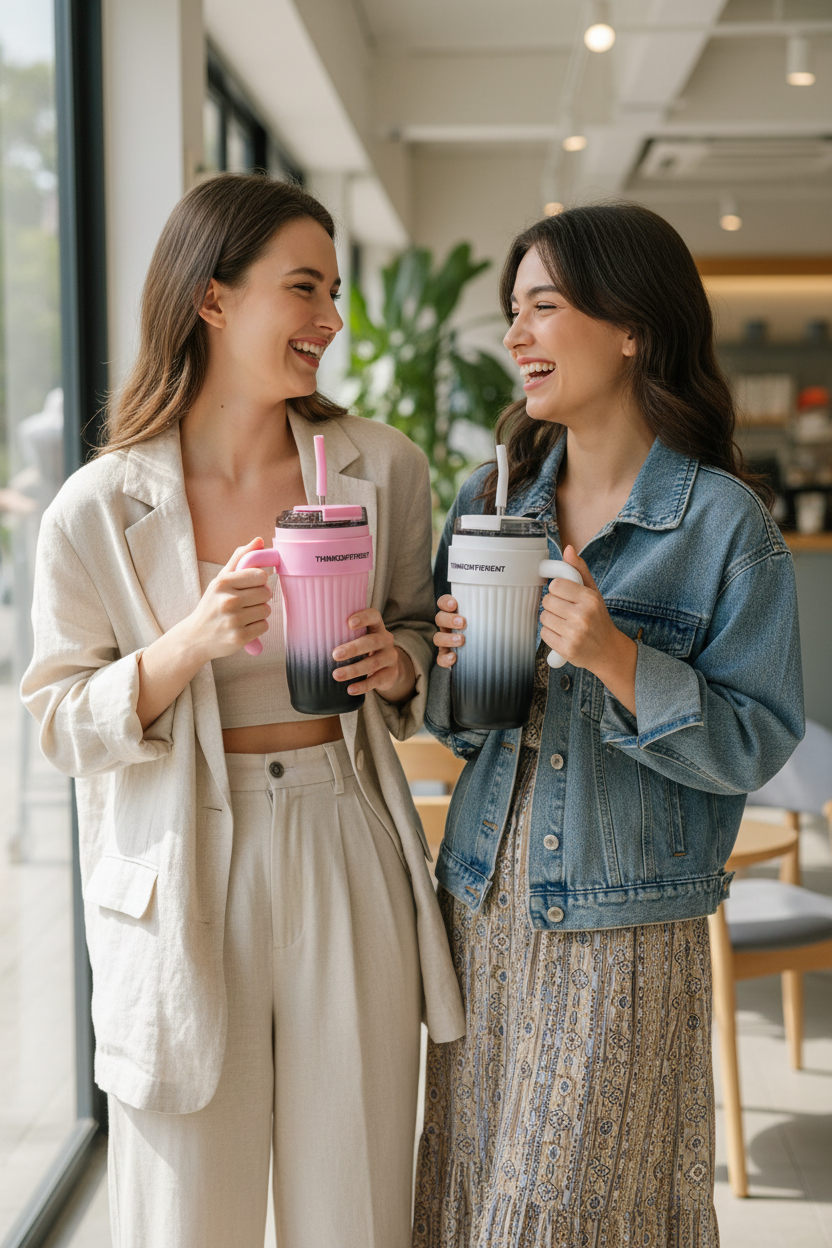 Premium Stainless Steel Tumbler Elegant Design ( Random colour )780ml